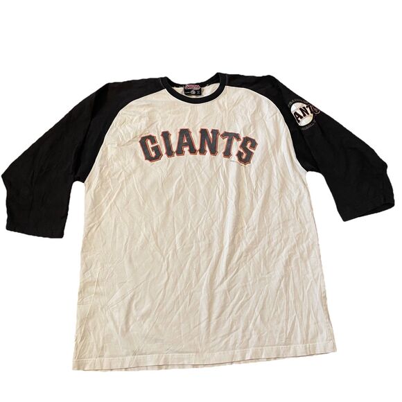stitches Other - Y2K Stitches San Francisco Giants MLB TEE Raglan T Shirt Size XL 3/4 Sleeve